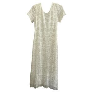 Maggy London Vintage Creamy Lace Maxi Dress size 8
